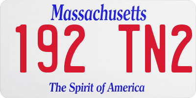 MA license plate 192TN2