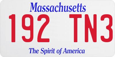 MA license plate 192TN3