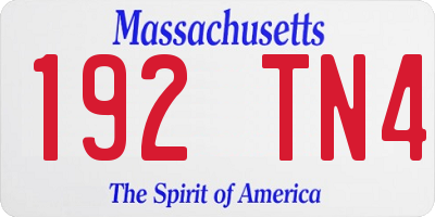 MA license plate 192TN4