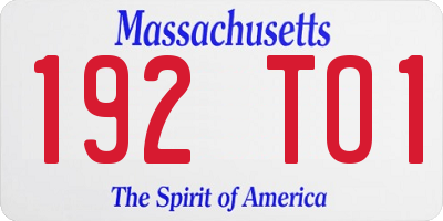 MA license plate 192TO1