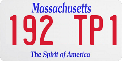 MA license plate 192TP1