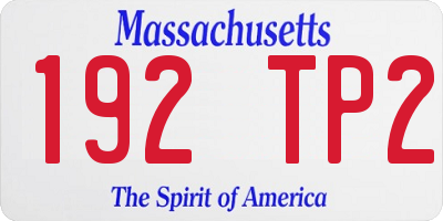 MA license plate 192TP2