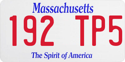 MA license plate 192TP5