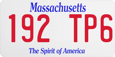 MA license plate 192TP6