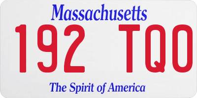 MA license plate 192TQ0