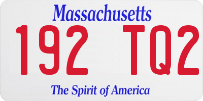 MA license plate 192TQ2