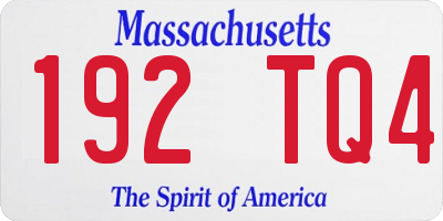 MA license plate 192TQ4