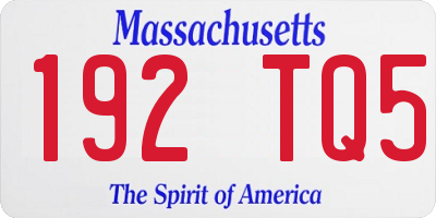 MA license plate 192TQ5