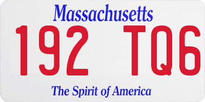 MA license plate 192TQ6