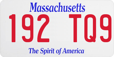 MA license plate 192TQ9