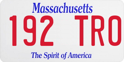 MA license plate 192TR0