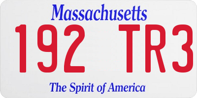 MA license plate 192TR3