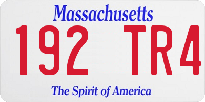 MA license plate 192TR4