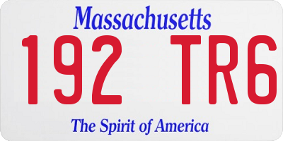 MA license plate 192TR6