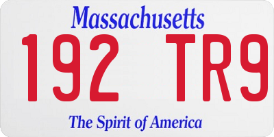 MA license plate 192TR9