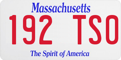 MA license plate 192TS0