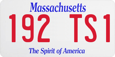 MA license plate 192TS1