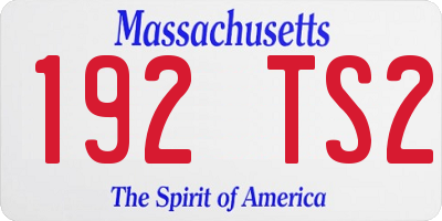 MA license plate 192TS2