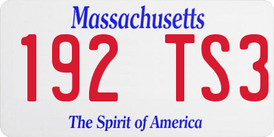 MA license plate 192TS3