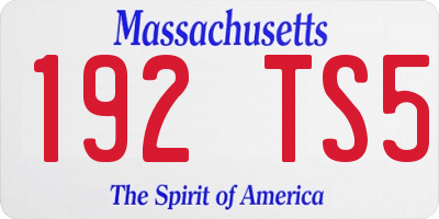 MA license plate 192TS5