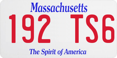 MA license plate 192TS6