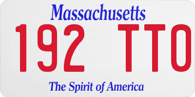 MA license plate 192TT0