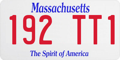 MA license plate 192TT1