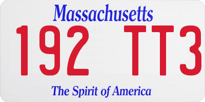 MA license plate 192TT3