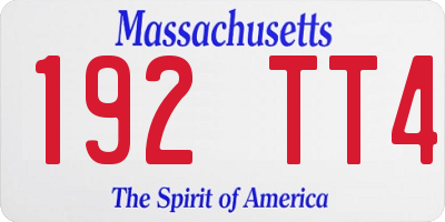 MA license plate 192TT4