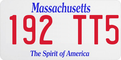 MA license plate 192TT5