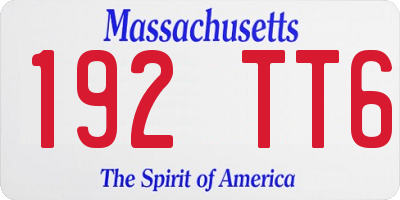 MA license plate 192TT6