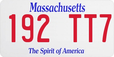 MA license plate 192TT7