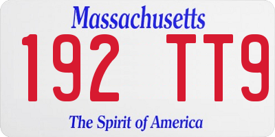 MA license plate 192TT9