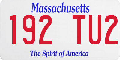 MA license plate 192TU2