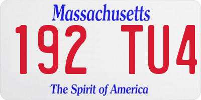 MA license plate 192TU4