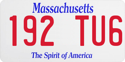 MA license plate 192TU6