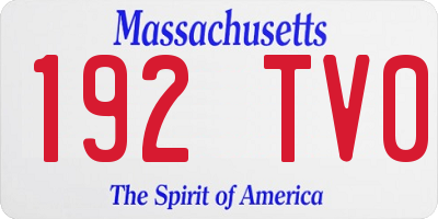 MA license plate 192TV0
