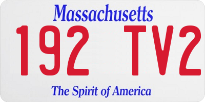 MA license plate 192TV2