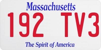 MA license plate 192TV3