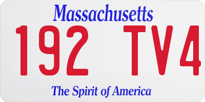MA license plate 192TV4