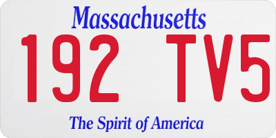 MA license plate 192TV5