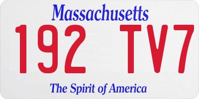 MA license plate 192TV7