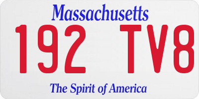 MA license plate 192TV8