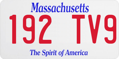 MA license plate 192TV9