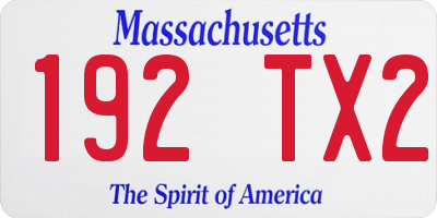 MA license plate 192TX2