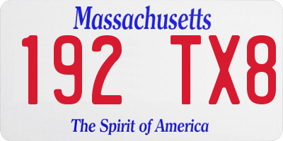 MA license plate 192TX8