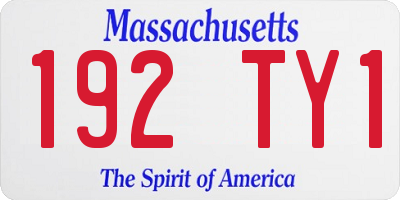 MA license plate 192TY1