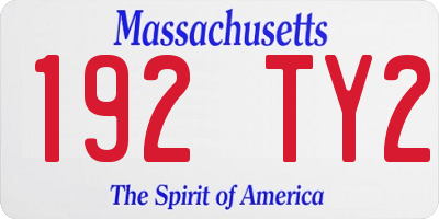 MA license plate 192TY2