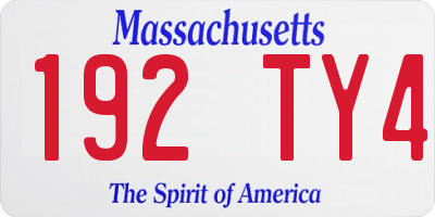 MA license plate 192TY4