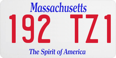 MA license plate 192TZ1